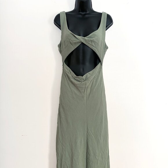 Blue Rain Twist Front MIDI Dress Size Large - Picture 9 of 11